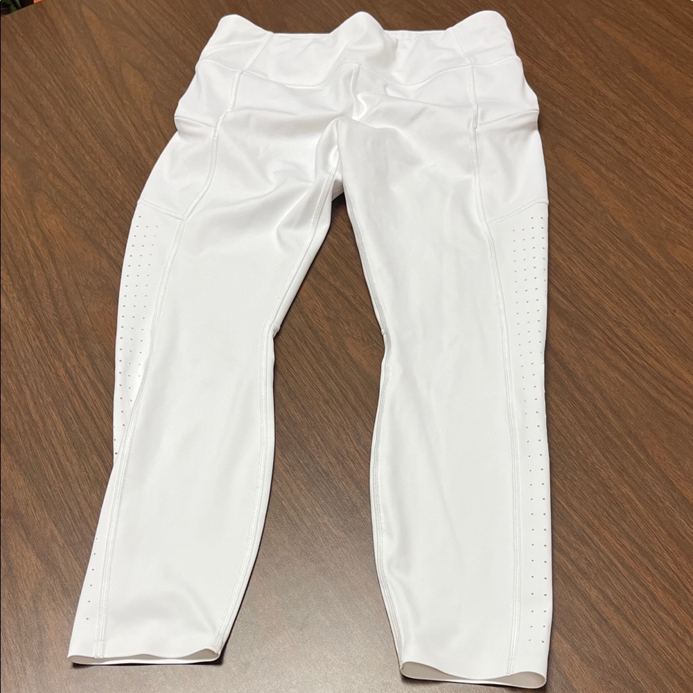 Athleta White Laser‎ Cut Leggings, size medium